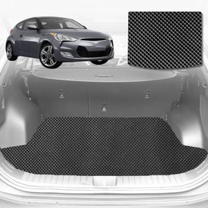 6D Diamond Car Boot Mat for Hyundai Veloster (FS)2011-2018-Hatch-Cargo Mat-Black-Outback GT