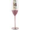 Pink Glitterati 50th Champagne Stemmed Drinking Glass 150ml