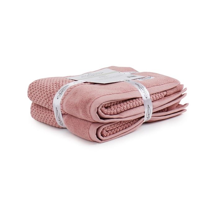 2pc Onkaparinga 60x90cm Avalon Bath Mat 850GSM Dusty Primrose