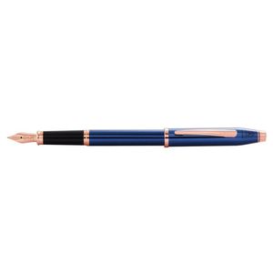 Cross Century Ii Fountain Pen Office Fine Nib Translucent Blue Lacquer/rose Gold
