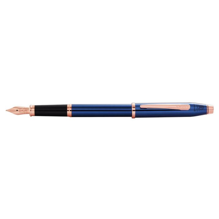 Cross Century Ii Fountain Pen Office Fine Nib Translucent Blue Lacquer/rose Gold