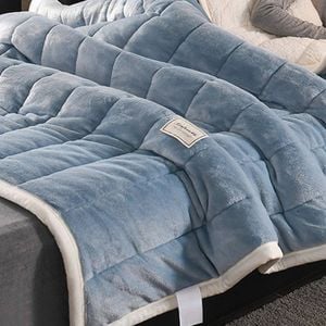 CottonMore Large Ultimate Sherpa Blanket Extra Warm Luxurious Plush Throw Rug 200x230cm - Blue