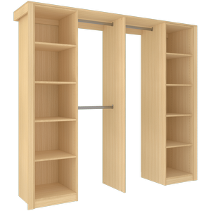 Lugna 2100 - 2400mm Sand Pack 5 Opening Built in Wardrobe Package