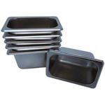 LCE Gastronorm GN Pan One Ninth Size 1/9 GN Pans 100mm (Pack of 6)