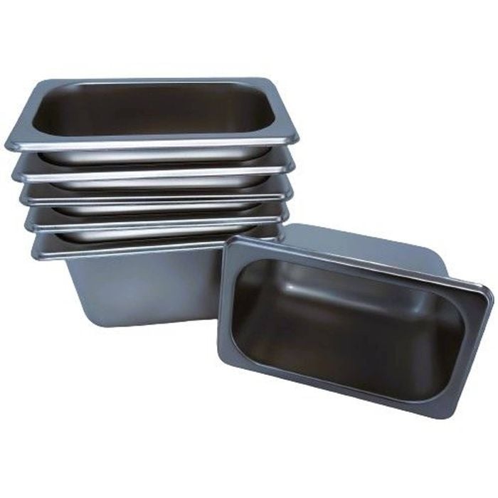 LCE Gastronorm GN Pan One Ninth Size 1/9 GN Pans 100mm (Pack of 6)