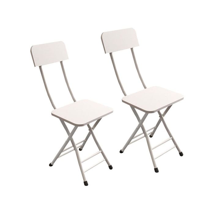 SOGA White Foldable Chair Set of 2