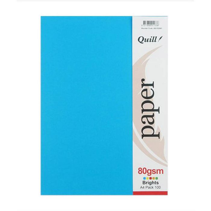 Quill Brights A4 Coloured Paper (Pack of 100)