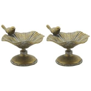 2PK LVD Trinket Dish Bird Garden/Yard Decor 11.8 cm - Ant/Gold