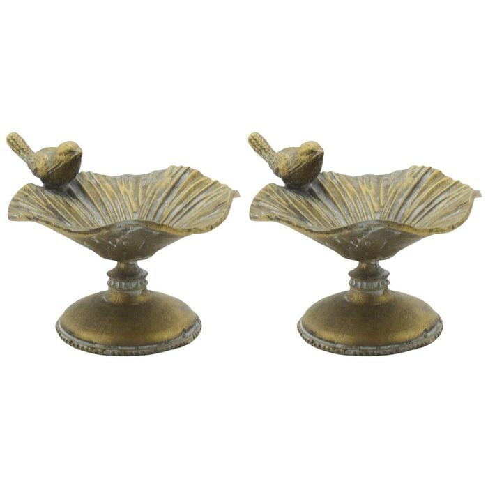 2PK LVD Trinket Dish Bird Garden/Yard Decor 11.8 cm - Ant/Gold