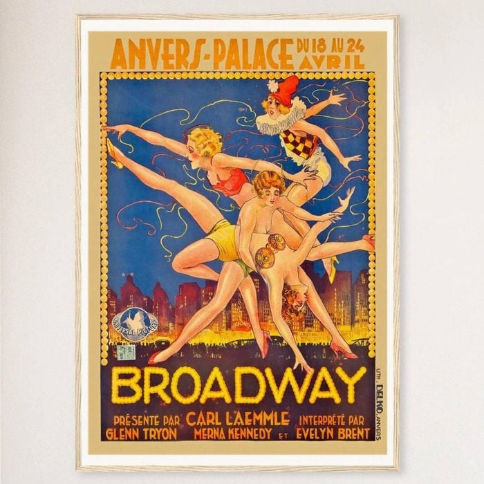 Galrie Broadway Anvers Palace Vintage Art Deco Poster Timeless New York City Elegance Art, Wood Frame, 50 x 70cm (20 x 28inch)