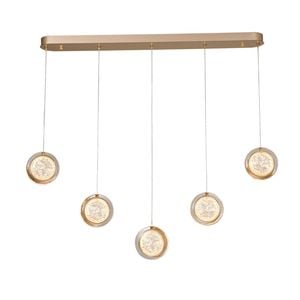 Vencha Yoyo 5 Light Bar Tri-Colour LED Pendant - Gold