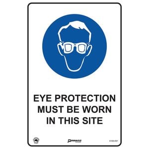 Pinnacle 300 x 200mm Metal Eye Protection Must Worn On This Site Sign 
