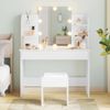 Advwin Dressing Table Stool Set 10 LED Adjustable Bulbs Makeup Mirror
