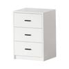 Oikiture Bedside Table 3 Drawers Nightstand Bedroom Storage Side End White