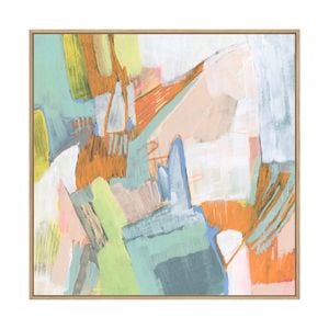 Artey | Candied Sherbet II - Framed Canvas - Natural Frame - 140 x 140cm