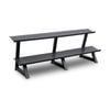 2-tier Flat Tray Dumbell Rack 4-tray Stand Home Gym Storage 220x80cm