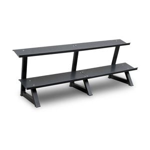 2-tier Flat Tray Dumbell Rack 4-tray Stand Home Gym Storage 220x80cm