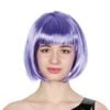 Bob Wig Costume Short Straight Fringe Cosplay Party Full Hair Wos Fancy Dress Purple
