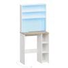 Advwin Bakers Rack with Mini Fridge Stand and Power Outlets  White+Oak
