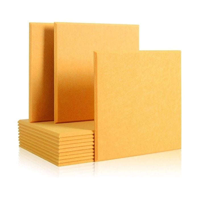 iDeer Life 12PCS Acoustic Foam Sound Absorbing Panels Wall Tiles Square - Yellow