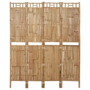 vidaXL 4-Panel Room Divider Bamboo Room Separator Partition Folding Screen