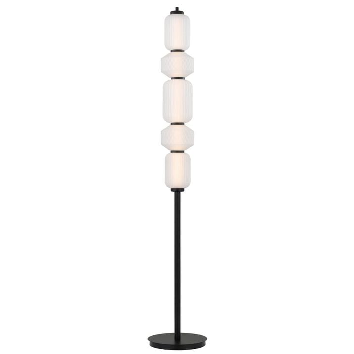 Telbix Torso Modern Standing Floor Lamp Light Metal Glass Black Matte