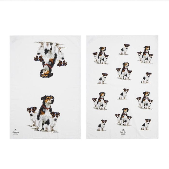 Ashdene Puppy Love Set Of 2 Tea Towels