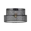 Brilliant 35cm Black Tier Laser Cut Metal Batten Fix Shade