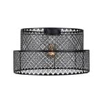 Brilliant 35cm Black Tier Laser Cut Metal Batten Fix Shade