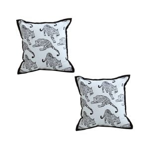 SOGA 2X 45cm White & Black Leopard Throw Pillows