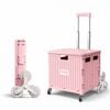 Viviendo Folding Shopping Trolley Portable Grocery Cart Rolling Wheel with Sliding Cover