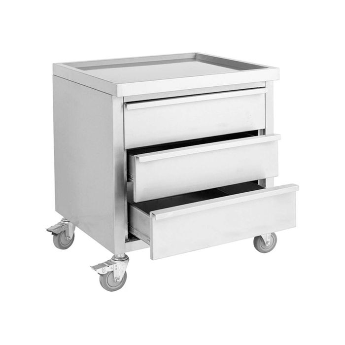 Modular Systems Mobile Work Stand With 3 Drawers  - Commercial Kitchen Cabinets (MDS-6-700)