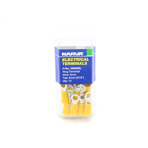 Narva 5 - 6mm Yellow Electrical Terminal Ring - 14 Pack