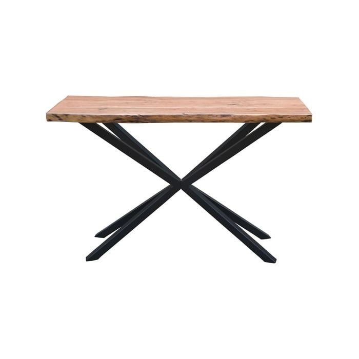 Lantana Console Table 140cm Entry Hallway Live Edge Solid Acacia Wood - Natural