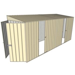 Build-a-Shed 1.5 x 4.5 x 2m Dual Single Sliding Side Door Skillion Shed - Cream