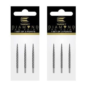 6pc Target Diamond Pro Steel Tip Dart Points 41mm - Silver