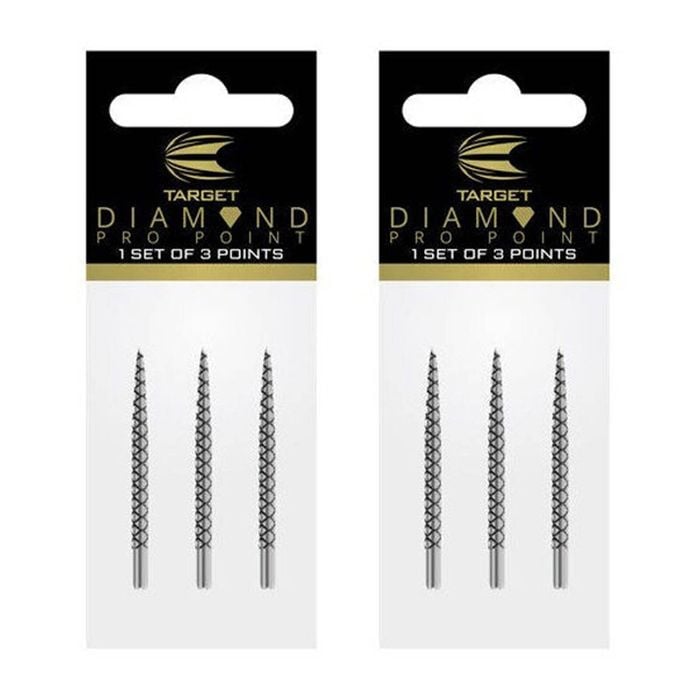 6pc Target Diamond Pro Steel Tip Dart Points 41mm - Silver