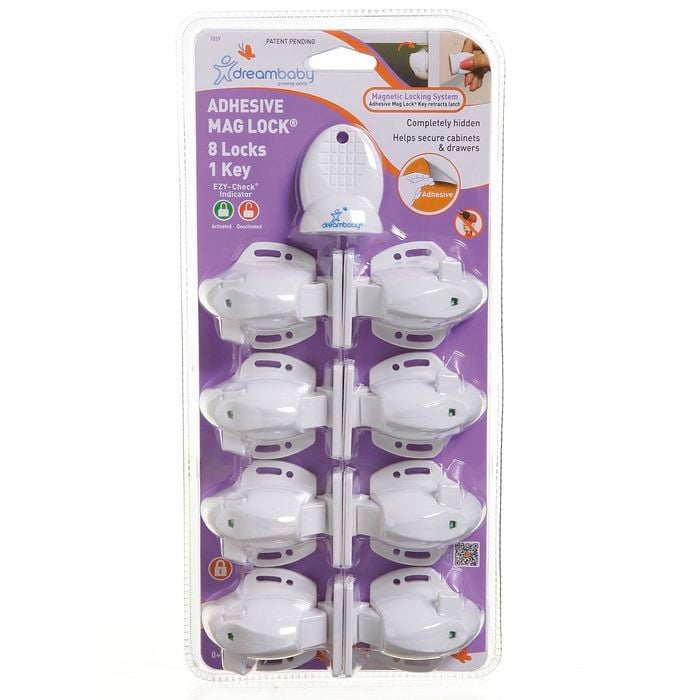 Dreambaby Child Safety Adhesive Mag Lock - 8 Pack