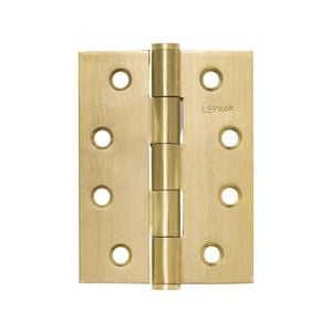 Lemaar 100 x 75 x 2.5mm Brushed Brass Fixed Pin Hinge