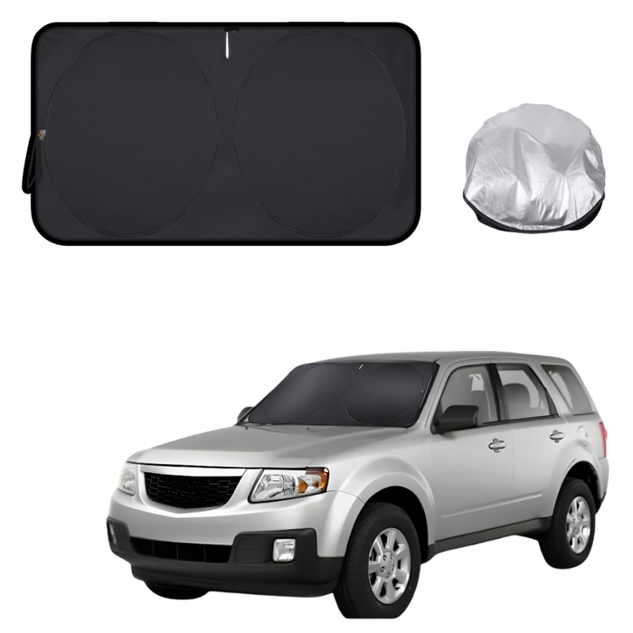 Front Windscreen Sun Shade for Mazda Tribute 2007 - 2011 - Standard 150 x 85 cm - Black