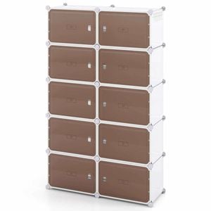 Costway Shoe Rack 10tier Shoe Storage Cabinet Shelf Closet Organizer