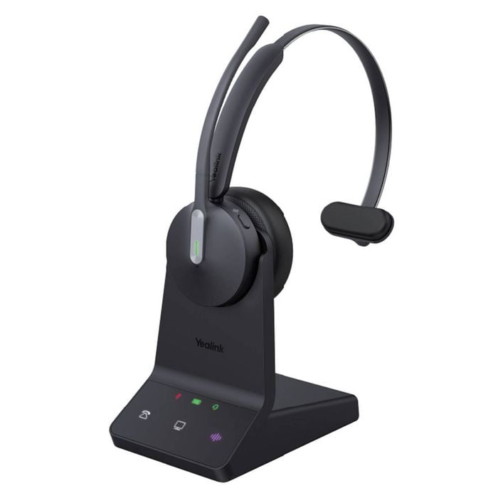 Yealink Wh64 Mono Teams Dect Wireless Headset, Dect & Bluetooth Wireless Technology, 3-mic Noise Cancellation