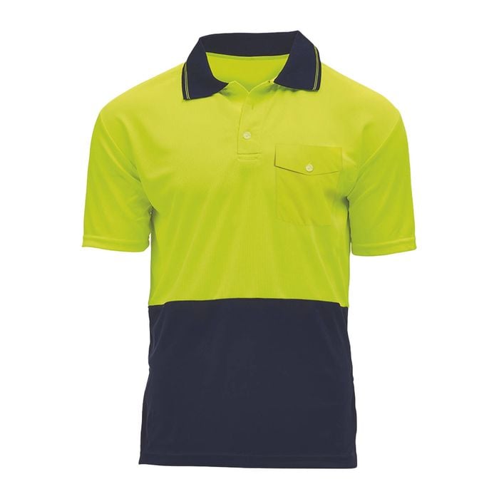 Troopers Medium Yellow Two-Tone Short Sleeve Hi Viz Polo