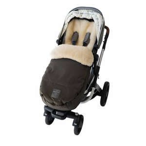 Naturally Sheepskins Deep Olive Weatherproof 2-in-1 Lambskin Pram Liner Footmuff (Universal Fit)