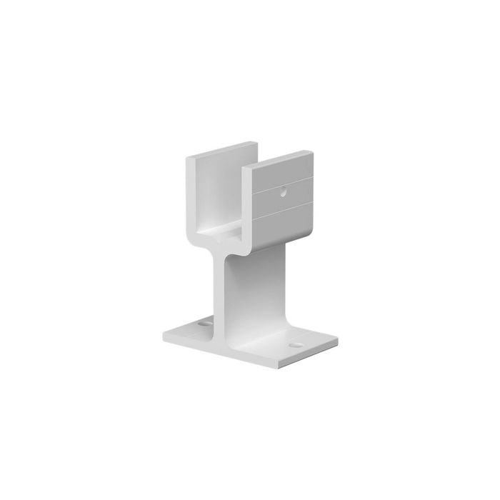 Peak White Aluminium Deck Balustrade Heavy Duty Base Rail Support - 2 Pack