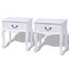 vidaXL 2x Bedside Cabinets White Bedroom Nightstand Drawer End Table