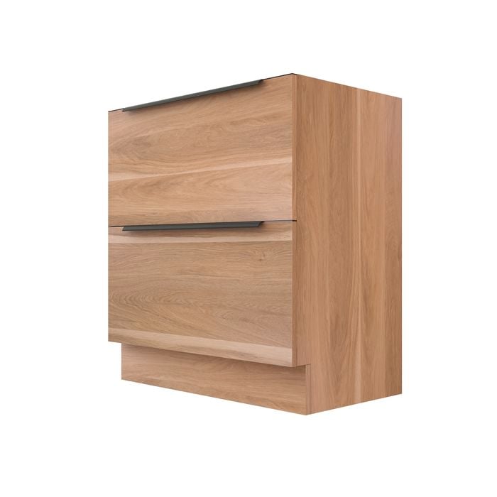Stein 600 x 450 x 810mm Light Select Floor Standing Black Integrated Handle Vanity - Cabinet Only 