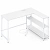 Costway L Computer Desk Shelves Modern Study Writing Charging Station