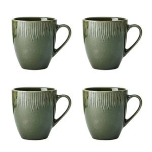 4pc Mikasa Jardin Stoneware Mug Set, 420ml - Green