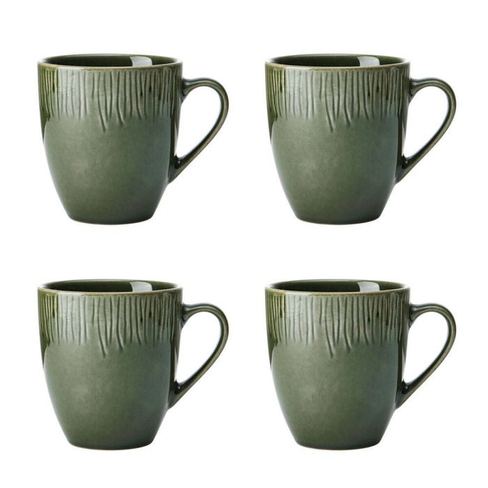 4pc Mikasa Jardin Stoneware Mug Set, 420ml - Green